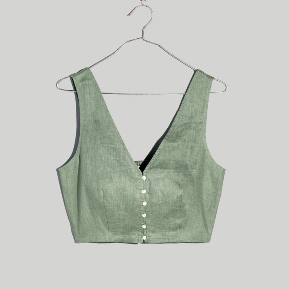 Madewell Linen Gwen Crop Vest Top